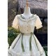 Mademoiselle Pearl Four Leaf Clover and Lime Blouse Apron Overdress JSK and Ops(Reservation/2 Colours/Full Payment Without Shipping)